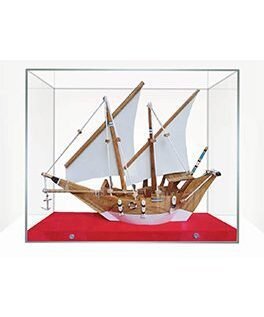 Arabian Wooden Dhow Model Memento – Handcrafed Teak Wood Sailing Vessel from Kerala