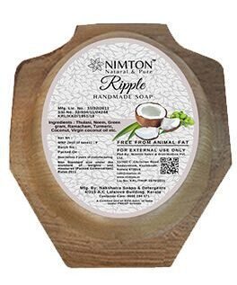 Kerala Ayurvedic Handmade  Coconut Oil Cake bath soap (Holy basil, Neem , Green gram , Ramacham , Turmeric , Pinnak / Coconut Cake Soap - 750 gm : 125 gm x 6 )