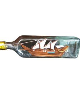 Wooden Uru in Glass Bottle (Arabian Trading Boat)