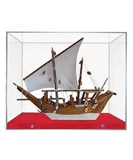 Uru, Kerala Traditional Wooden Boat (Single Sail) With Acrylic Box