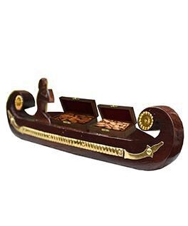 Royal Heritage: Ancient Model Miniature Spice Boat with Compartments- Without Spice