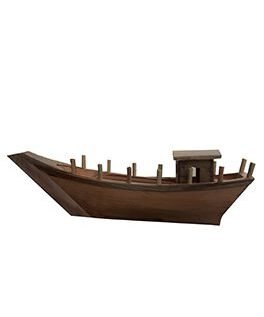Premium Wooden Fishing Boat Model: Timeless Gift and Decor Accent
