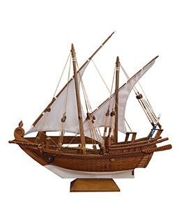 Teakwood Sumbok Boat Miniature: Premium Replica Crafted from Teak Wood