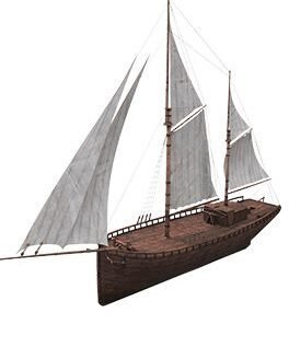 Vintage Voyager: Old Boat Sailboat Model