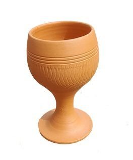 Terracotta Handmade Clay Wine Glasses - Organic Tumblers for Drinking