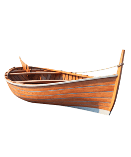 Wooden Rowboat Outdoor Display