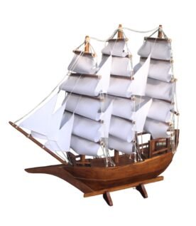 Sailing Ship with full Rigged Sail Boat Teak Wood Miniature