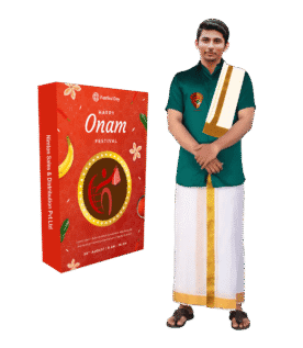 Onam Special Gift: Customizable Kerala Cotton Dhoti and Shirt