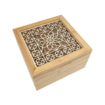 Artisan Wood Spice Craft Box with Decor Print Box (Without Spice)