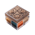 Acrylic Spice Box with Wooden Engraved Lid (Without Spice)