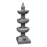 Natural Black Stone Kalvilakku Temple Lamp