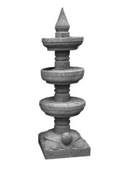 Natural Black Stone Kalvilakku Temple Lamp