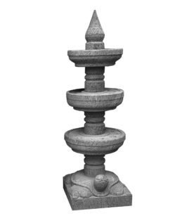 Natural Black Stone Kalvilakku Temple Lamp