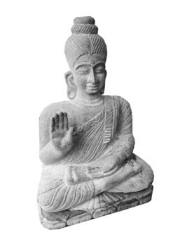 Black Stone Lord Buddha Sculpture in Dhyana Mudra
