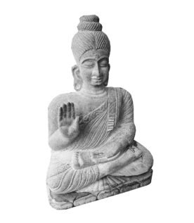 Black Stone Lord Buddha Sculpture in Dhyana Mudra