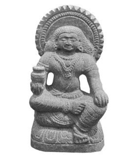 Lord Dhanvantari Black Stone Sculpture