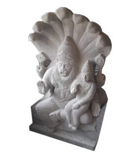 Lord Narasimha with Prahladhan Black Stone Sculpture