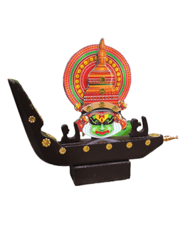 Enchanting Kathakali Wooden Boat Miniature : A Harmony of Art and Tradition