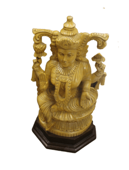 WOODEN  GODDESS  LAKSHMI STATUE (17x9x6 INCHES)