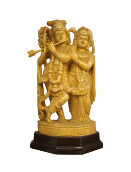 WOODEN RADHA KRISHNA STATUE  (19x10x15INCHES)