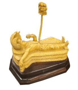 WOODEN SREE PATHMANABHA STATUE (8x8x5 INCHES)