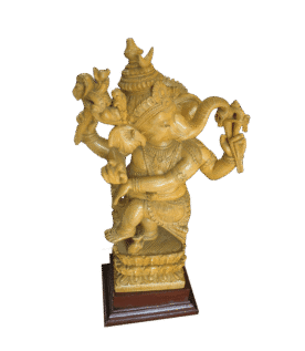 WOODEN LORD GANAPTHY STATUE (22x11x6 INCHES)