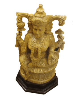 WOODEN  GODDESS LAKSHMI STATUE(17 X9 X 6 INCHES)