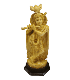 WOODEN KRISHNA STATUE (13x6x3  INCHES)
