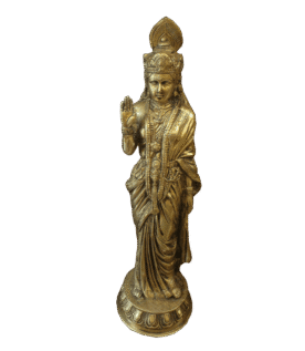WOODEN GODDESS STATUE (16 X 4 X 3 INCHES)