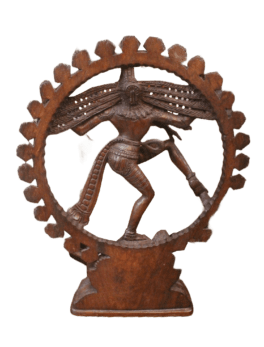 WOODEN NADARAJA STATUE (20 X 15 X4 INCHES)