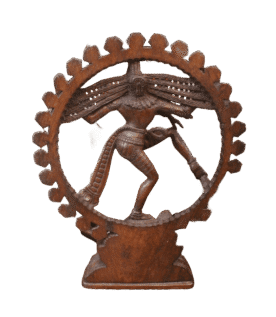 WOODEN NADARAJA STATUE (20 X 15 X4 INCHES)