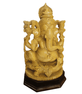 WOODEN  LORD VIGNESWARA  STATUE( 24x13x8INCHES)