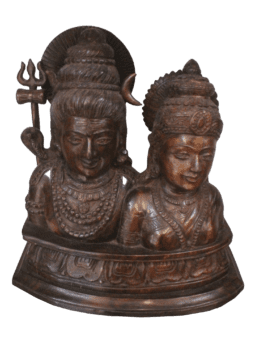 WOODEN  LORD SIVA & GODDESS PARVATHY STATUE( 12x10x5 INCHES)