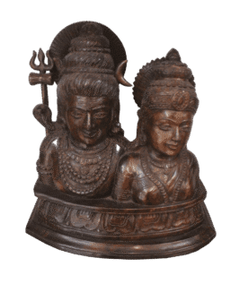 WOODEN  LORD SIVA & GODDESS PARVATHY STATUE( 12x10x5 INCHES)