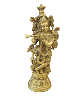 WOODEN KRISHNA STATUE(20x8x5 INCHES)