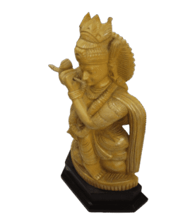 WOODEN KRISHNA STATUE(17x7x5 INCHES)