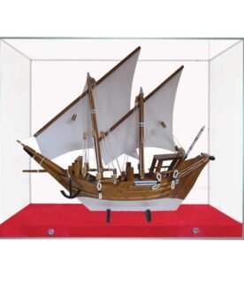 Kerala Traditional Wooden Boat (Double Sail) with Acrylic Box