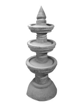 Natural Black Stone Kalvilakku Temple Lamp