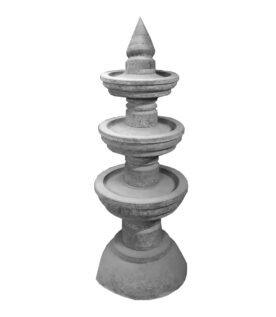 Natural Black Stone Kalvilakku Temple Lamp