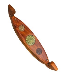 Kerala Traditional Wooden Vallam Spice Boat – Best for Gifting and Decor (Without Spice)