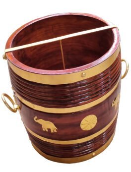 Nirapara – Kerala Wooden & Metal Measuring Vessel (Para / Nelpara / Changazhi / Nazhi)