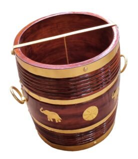 Nirapara – Kerala Wooden & Metal Measuring Vessel (Para / Nelpara / Changazhi / Nazhi)