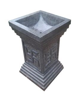 Elegant Black Stone Thulasi Vrundavan / Pot