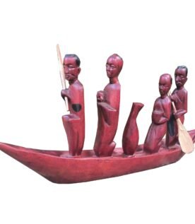 Traditional Ugandan Wooden Boatman Figurine
