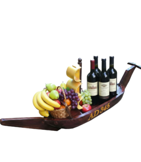 Wooden Boat Serving Tray for Beverages & Fruits (AD345 Model)