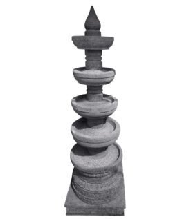 Natural Black Stone Temple Kuthuvilakku with Base