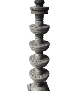 Natural Black Stone Temple Kuthuvilakku with Base (Premium Type)
