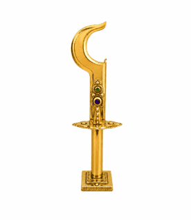 Handcrafted Brass Aruval (Crescent Sword) Showpiece -Traditional South Indian Decorative Miniature