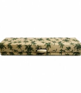 Handcrafted Bamboo Pencil Box with Palm Leaf Design