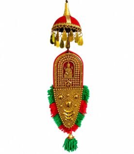 Handcrafted Double-Sided Kerala Temple Elephant Nettipattam Wall Hanging with Goddess Lakshmi & Decorative Umbrella (Muthukuda)